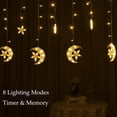 thumbnail image 4 of Fuchsun Led Curtain String Light 138 Led Crescent Moon and Star Light with 8 Lighting Modes for Indoor Outdoor (Warm White), 4 of 7