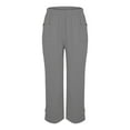 thumbnail image 4 of Yubnlvae 2025 Cotton Casual Pants - Spring/Autumn Women's Trousers (Outer Pockets, Leg-Lengthening Fit) Grey XL, 4 of 8