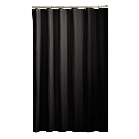 Mainstays Fabric Shower Liner, 70" x 71", Black