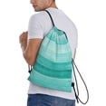 thumbnail image 3 of Bingfone Teal Turquoise Drawstrings Backpacks Bags For Men Women Gym Drawstrings Bag, 3 of 9