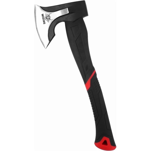 WICING 15" Splitting Hatchet, 1065 High Manganese Steel Hand Axe for Wood Splitting, 2.3 lbs Camping Axe Chopping Wood