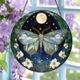 thumbnail image 4 of Moth Stained Glass Suncatcher: Moonlit Luna Moth Window Hanging, Celestial Moon Boho Decor, Gift for Mom, 4 of 8