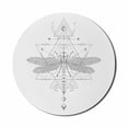 thumbnail image 1 of Dragonfly Mouse Pad for Computers, Contemporary Geometric Bohemian Inspired Insects Greyscale Art, Round Non-Slip Thick Rubber Modern Gaming Mousepad, 8" Round, Grey Dark Grey White, by Ambesonne, 1 of 2