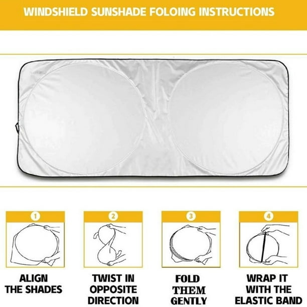 car sunshade with storage bag，Car windshield sunshade, for UV and sun  protection