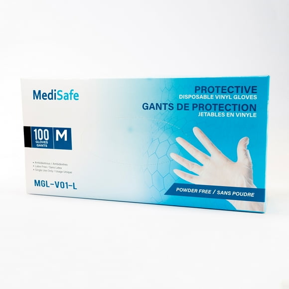 MediSafe Vinyl Gloves Medium - translucent