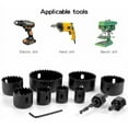 thumbnail image 5 of Professional Hole Saw Kit, Leverage Points & Wide Slots for Effortless Plug Removal, Heat Treated High Carbon Steel with Black Oxidation Treatment, 11Pcs Set for Wood, Plastic,, 5 of 5