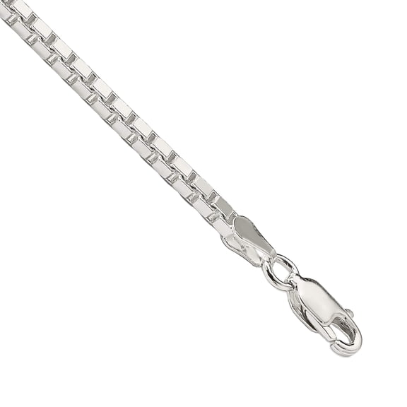 Primal Silver Sterling Silver 2.5mm Box Chain Bracelet