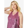 thumbnail image 4 of Roaman's Women's Plus Size Sequin-Embellished Tank Top, 4 of 5