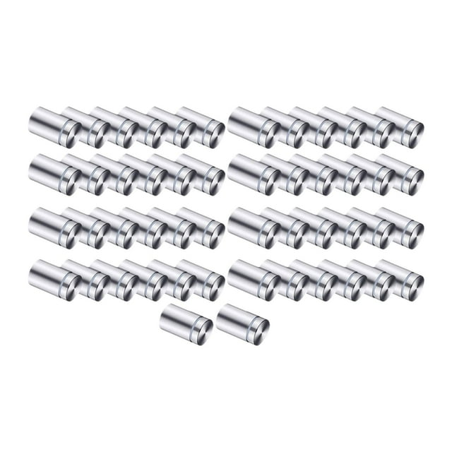 50 tornillos separadores para letreros, fijaciones de pared de acero inoxidable, accesorio versátil, tornillos publicitarios para de arte en Plateado