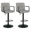 thumbnail image 4 of Duhome Velvet Bar Stools with Back Set of 2 Adjustable Barstools Counter Stools with Arms Modern Counter Height Bar Chairs Kitchen Stools, Gray, 4 of 9