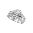 thumbnail image 3 of FB Jewels 10kt White Gold His & Hers Round Diamond Solitaire Matching Bridal Wedding Ring Band Set 1-5/8 Cttw, 3 of 3