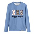 thumbnail image 5 of Easter Graphic Tee for Women Casual Long Sleeve T Shirt Holiday Print Lightweight Top Blue L, 5 of 5