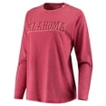 thumbnail image 2 of Women's Pressbox Crimson Oklahoma Sooners Tonal Block Vintage Wash Long Sleeve T-Shirt, 2 of 3