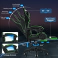 thumbnail image 6 of Hoffree Gaming Chair Massage Game Chair with Footrest and Massage Lumbar Support Ergonomic Computer Chair Height Adjustable with Swivel Seat and Headrest, 6 of 9