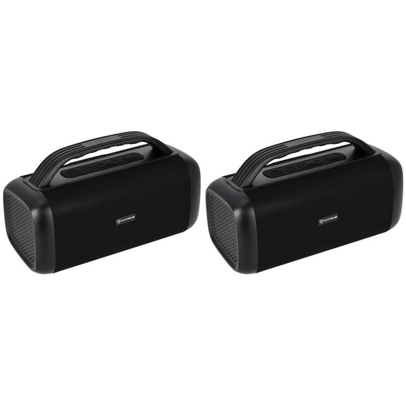 (2) Rockville RPB55 Wireless Linking Portable Bluetooth Speakers w/Deep Bass