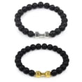 thumbnail image 3 of HOOUN Stone Beaded Bracelet Fitness Dumbbell Shape Vintage Bangles Barbell Wristband#-10, 3 of 9