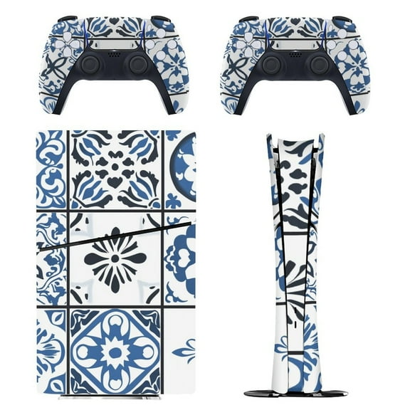 Skin Sticker for PS5 Slim Standard PS5 Pro Disc Digital Edition Console and Controllers Decals for Playstation 5 (Portuguese Moroccan,PS5 Pro Disc Edition)