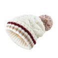 thumbnail image 2 of SPRING PARK Womens Winter Striped Beanie Crossed Cap Chunky Cable Knit Pompom Soft Warm Hat, 2 of 2