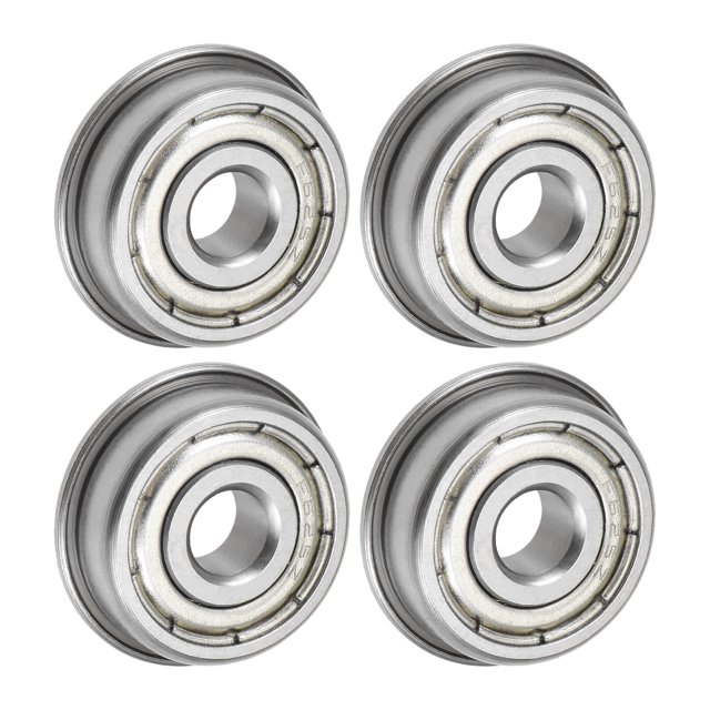 Unique Bargains F625ZZ Roulements à Billes à Bride 5x16x5mm Doubles Roulements à Bride en Acier Chromé, 4 Packs