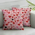 thumbnail image 2 of COMIO  Valentines Pillow Covers Pink Red White Love Heart Decor Throw Pillows Case for Couch Anniversary Decorative Cushion Case for Sofa Bed Decorations Set of 2, 2 of 6