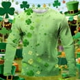 thumbnail image 4 of T-shirt à Manches Longues pour Homme de la Saint-Patrick, T-Shirt Décontracté à Col Rond Imprimé, Hauts de Fête pour Homme, Vêtement de Mode Confortable en Polyester, 4 of 6