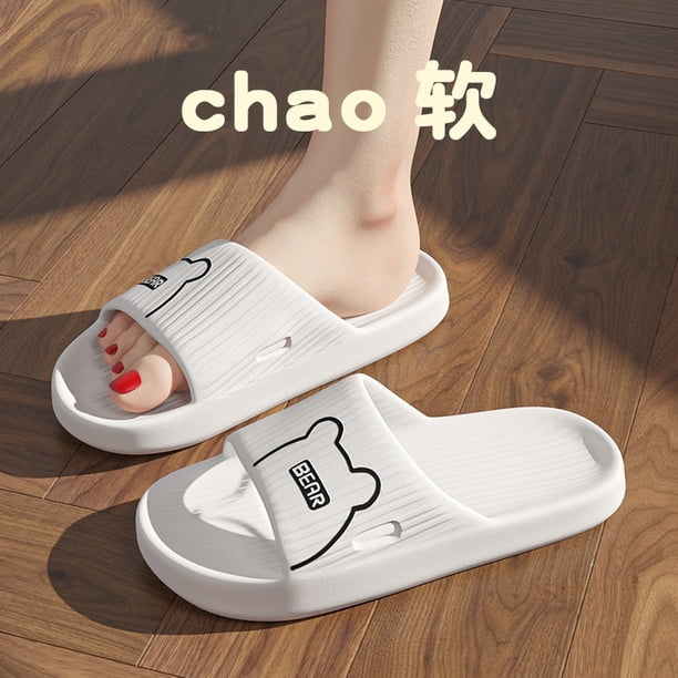 Zapatillas de Graffiti para mujer, zapatos de dibujos animados EVA para exteriores, toboganes de suela gruesa suave, antideslizantes para piscina, Zapatillas de casa para interiores, Verano