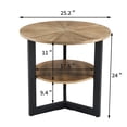 thumbnail image 2 of JESONVID End Table with 2-Tire Storage Shelf, Round Wood End Table for Living Room Home, 25.2", 2 of 8