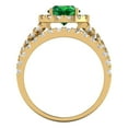 thumbnail image 4 of Clara Pucci 14K Yellow Gold 1.795 Simulated Emerald Engraveable Engagement Ring + Wedding Band Set, 4 of 7