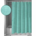 thumbnail image 3 of Vintage Linen Shower Curtain Set ，Waterproof Fabric Shower Curtains Pastoral Aqua Linen Texture Farmhouse Shower Curtains for Bathroom,Bathroom Decor 54x"78", 3 of 7