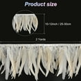 thumbnail image 3 of Uxcell Rooster Feather Trim Fringe, 2 Yards 10-12" Natural Fluffy Feather Trim for Crafting [White], 3 of 7
