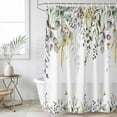 thumbnail image 6 of Eucalyptus Shower Curtain Set - 72" x 78" Washable Bathtub Curtain with 12 Hooks, Sage Green Botanical Weeping Leaf Waterproof Fabric Stall Shower Curtains for Bathroom/Bathtub Décor, 6 of 6