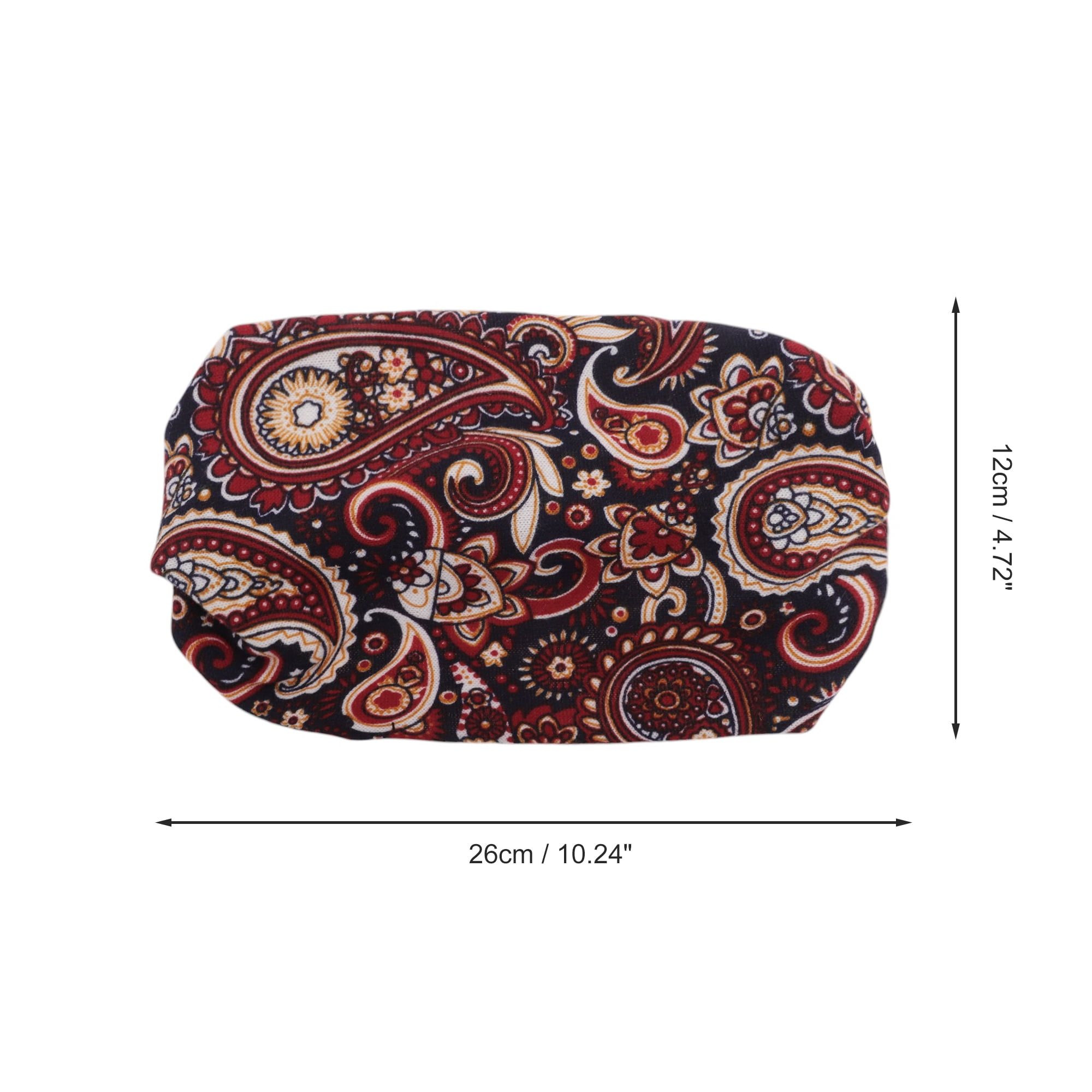 Unique Bargains 1pc Fashion Pattern Wide Headwrap10.24"x4.72" Wine Red