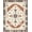 Cream Rust Navy, Pattern 4, variant on ODIKA Neutral Farmhouse Boho Trellis Vintage Grid Dining Beige Table for Small Living Room, Playroom, Bedroom, Easy Care Kids Safe