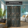thumbnail image 2 of Oriental Furniture 6 ft. Tal Black Door Canvas Room Divider - 3 Panel, 2 of 7