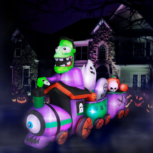 Holidayana 10 ft Graveyard Train Airblown Halloween Lawn Inflatables