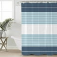 thumbnail image 2 of 60x72 Inch Shower Curtains for Bathroom Haze Blue Aqua Stripe Fabric Bath Curtain Decor Modern Art Horizontal Striped Waterproof Restroom Curtains Shower Set Accessories with 12 Hooks 60 Inch, 2 of 6