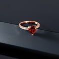thumbnail image 4 of Gem Stone King 2.14 Ct Heart Shape Red Garnet 18K Rose Gold Plated Silver Ring, 4 of 5