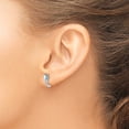 thumbnail image 3 of Auriga 925 Sterling Silver Rhodium Plated Aquamarine Hinged Hoop Earrings for Women, 3 of 6