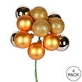 thumbnail image 2 of Vickerman 12" Plastic Ball Ornament Christmas Picks in Gold (Set of 4), 2 of 2