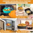 thumbnail image 6 of 8.5 Inch Round Reusable Silicone Air Fryer Liners 2 Pack, Non-Stick Cooking Insert Mats with Handles, Universal Fit for Air Fryer Baskets, 6 of 8