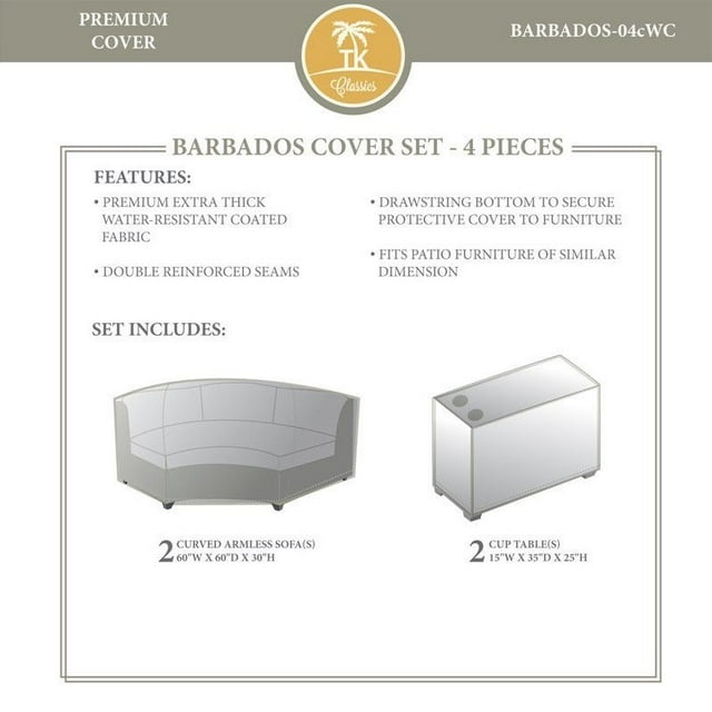 TKC Barbados 4 Piece All Weather Cover Set in Beige