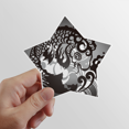 thumbnail image 1 of Line Drawing Fish Wave Pattern Star Sticker Paster Vinyl Car Tags Decoration Decal, 1 of 3