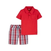 Carter's Child of Mine Baby Boy & Toddler Boy Short-Sleeve Polo Shirt and Printed Short Outfit Set, 2-Piece (12M-5T)