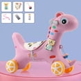 thumbnail image 1 of Montar A Caballo Montar En Juguete Coche Deslizante Niños Montar En Caballo Niños Montar En Caballo Juguete Niño Lindo Exquisito Dibujos Animados Coche Deslizante Juguete Regalo ANGGREK Caballo Rosa+Música+Mecedora, 1 of 3