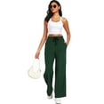thumbnail image 6 of Cadmus Lightweight Wide Leg Pants for Women 30" High Waisted Casual Lounge Travel Work Sweatpants Loose Fit, 6 of 10