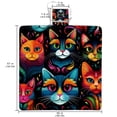 thumbnail image 2 of Cat Canvas Beach Blanket - Extra Large Picnic Mat for Outdoor Family Gatherings, Beach Trips, and Camping - Waterproof and Sand - Durable and Easy to Clean - 200x150cm, 2 of 6