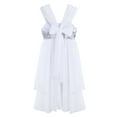 thumbnail image 6 of TiaoBug Kids Girls' Sequined Ballet Dance Gymnstics Leotard Irregular Chiffon Dress Lyrical Modern Performance Dancewear, 6 of 8