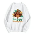 thumbnail image 3 of Mens Sweatshirts Thanksgiving Turkey Plus Size Hoodless Fashion Holiday Logo Print Fall Clothes Tops Pullover White 2XL, 3 of 4