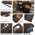 thumbnail image 5 of Hiram Cigar Humidor Leather Business Cigars Box Travel 5 Finger Cigars Clutch Organizer with Cigar Cutter Slot Lighter Slot,coffee, 5 of 9