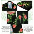 thumbnail image 6 of LA LEELA Men's Hawaiian Shirts Short Sleeve Button Down Shirt Floral Shirt Men Casual Beach Vacation Hawaii Island Shirts for Men Funny XL Hibiscus Palm Leaves, Blacks From Kids, 6 of 6